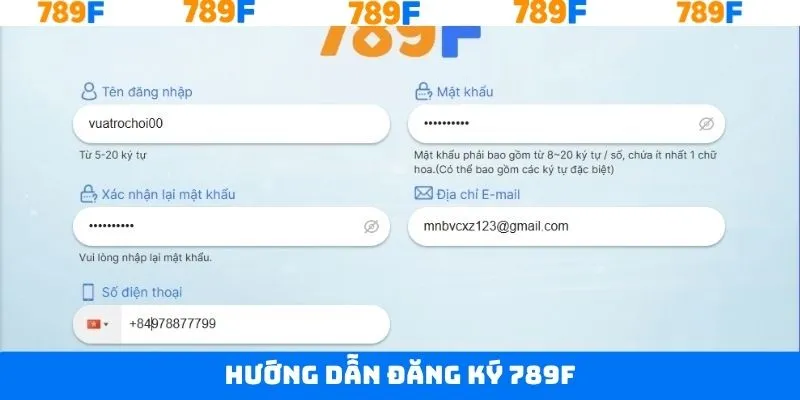 Hướng dẫn các bước đăng ký tài khoản 789F dễ dàng